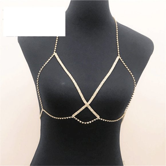 New Gorgeous Body Crystal Chain. Gold Silver - Picture 11 of 13